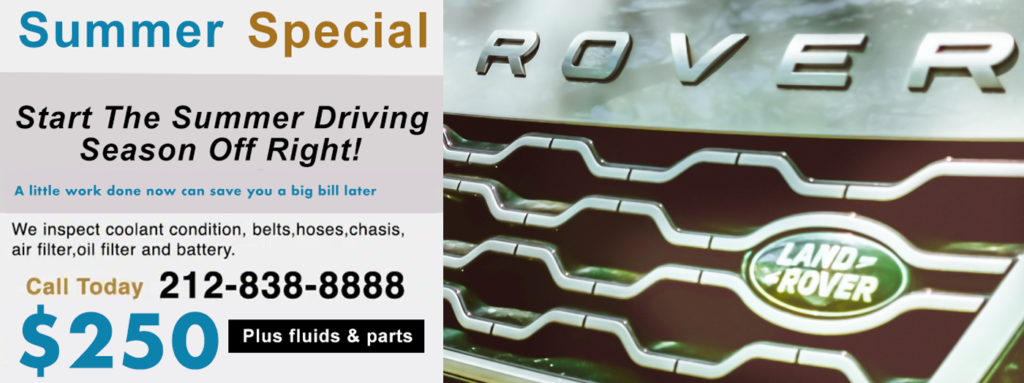 Land Rover dealer alternative winter service and maintenance special offer for NYC, Manhattan and surrounding area. We are the #1 dealer alternative for LandRover service in NYC.