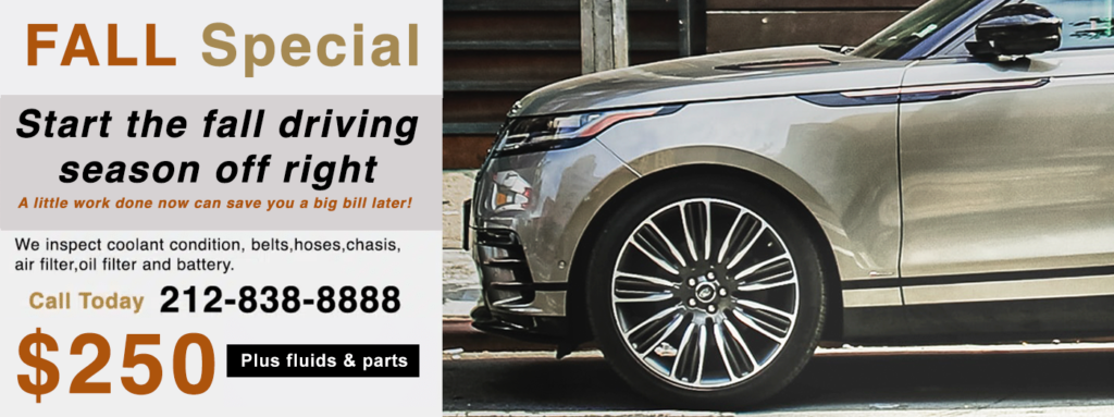 LandRover special scheduled service offer from LandRover-Repair-NYC a division of the Manhattan Auto Repair Group in New York City. Our expert LandRover mechanics are some of the best in the business. We fix LandRovers right in NYC near me.