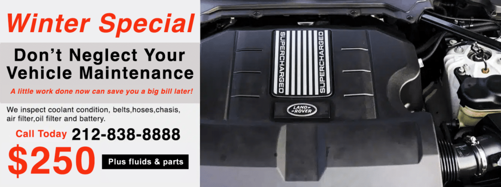 Winter scheduled service special for Landrover and RangeRover in NYC